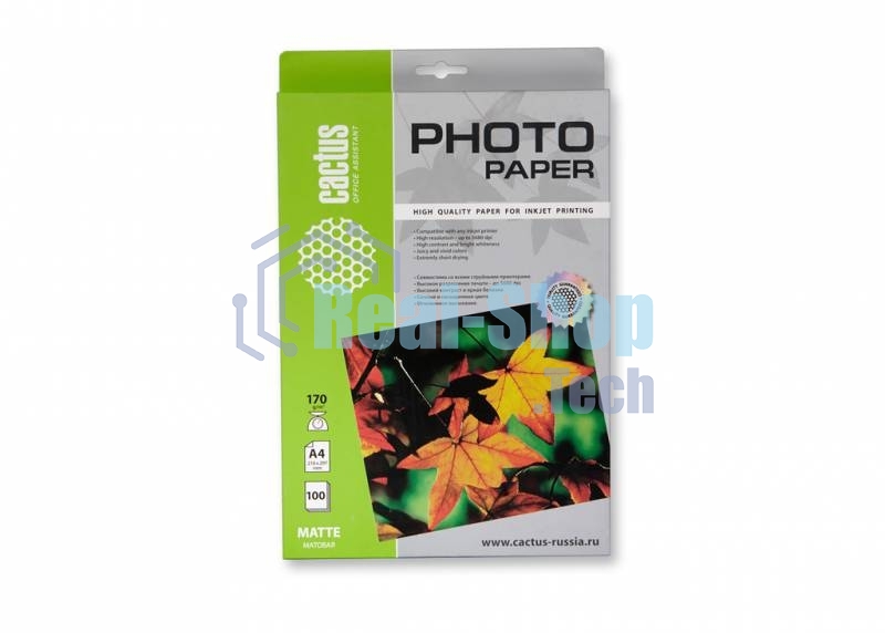 Фотобумага Cactus CS-MA4170100 матовая A4 170 г/м2 100 листов