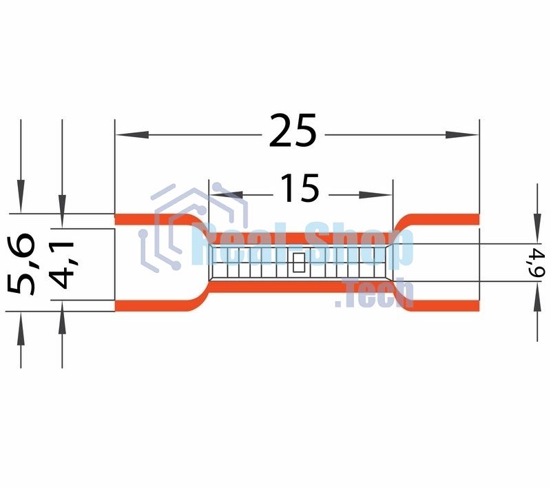 Соединительная гильза изолированная Rexant L-26 мм 0.5-1.5 мм² (ГСИ 1.5/ГСИ 0,5-1,5) красная
