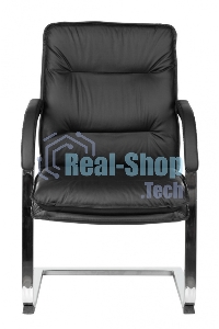 Кресло офисное Бюрократ T-9927SL-LOW-V/BLACK черный, кожа, на полозьях