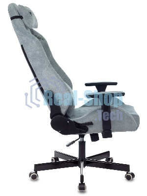 Кресло игровое Бюрократ Knight N1 Fabric серо-голубой Light-28 с подголов. крестовина металл