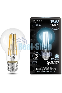 Лампа cветодиодная Gauss Filament А60 15W 1450lm 4100К Е27 LED 1/10/40