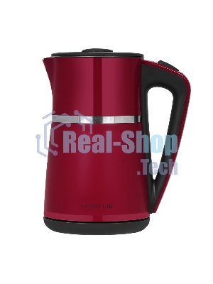 Чайник электрический Galaxy Line GL 0339, красный, пластик, 2200 Вт, 1,7 л