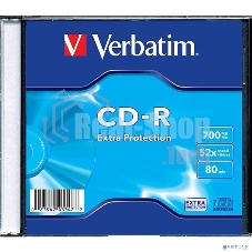 Диск CD-R Verbatim 700Mb 52x Slim case (1шт) (43347)