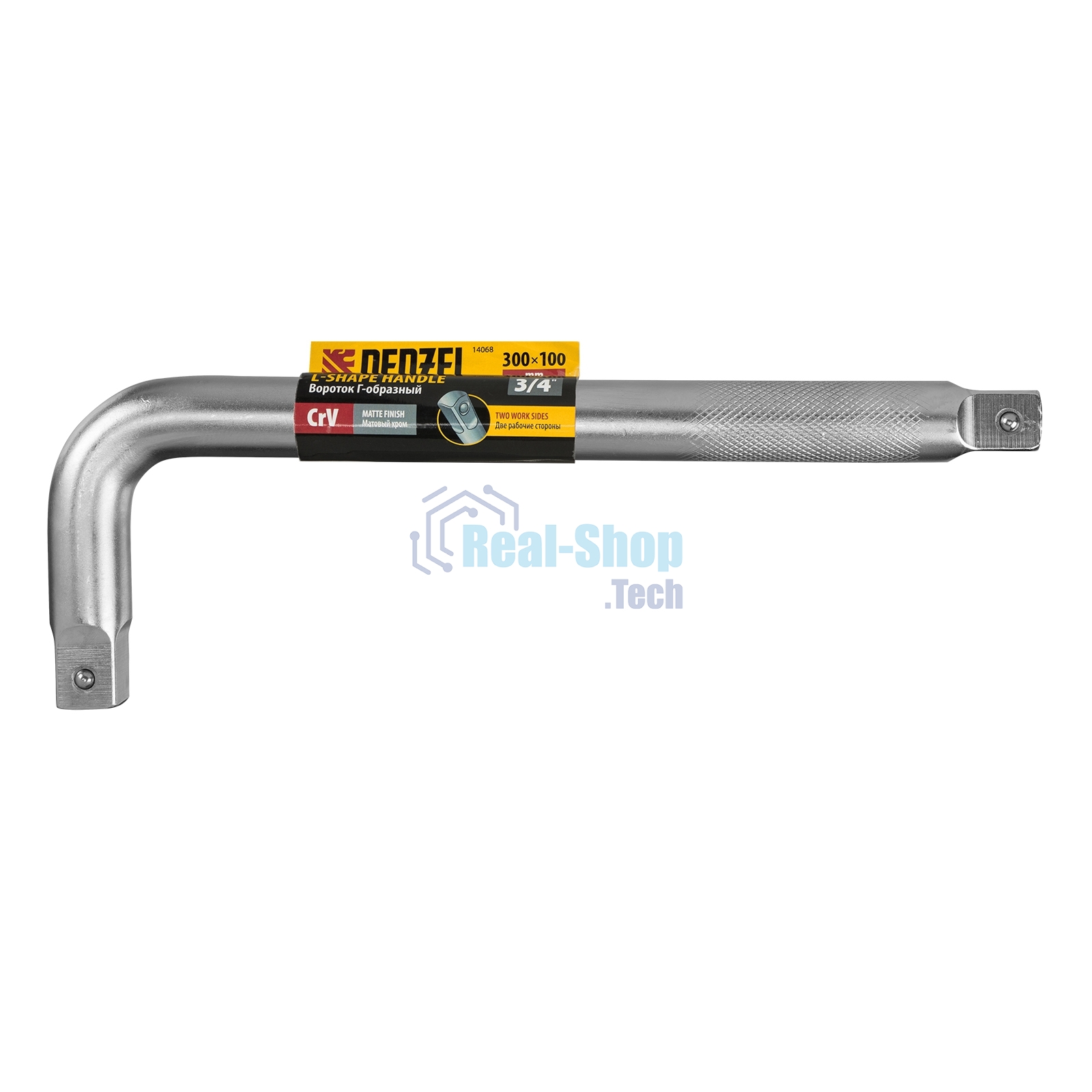 Вороток Г-образный Denzel 300x100 мм, квадрат 3/4