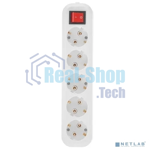 Сетевой фильтр 5bites SP5W-330 5S, 3x1.5мм2, 16A, ABS, 3M, белый