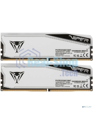 Оперативная память Patriot Viper Elite 5 TUF Gaming, DDR5, 32Gb (2x16 GB), 6000 MHz, CL36, DIMM, радиатор, RGB, белый