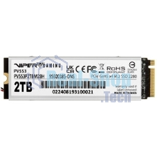 Накопитель SSD Patriot Viper PV553, 2Tb, PCIe 5.0 x4, M.2 2280, NVMe, R/W 12400/11800, активное охлаждение