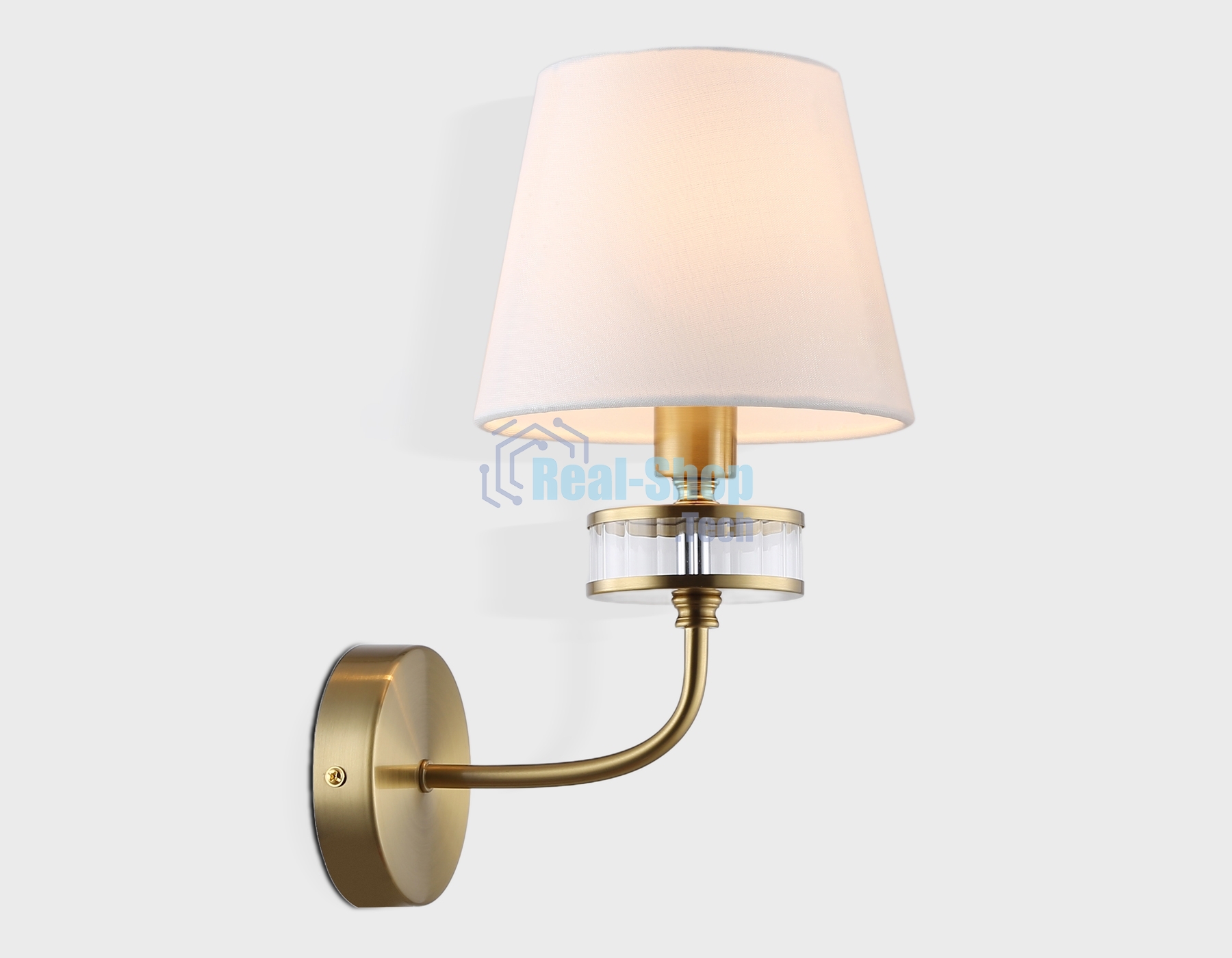 Настенный светильник Ambrella light LH71255 BS/WH латунь/белый E14 max 40W 210*160*310
