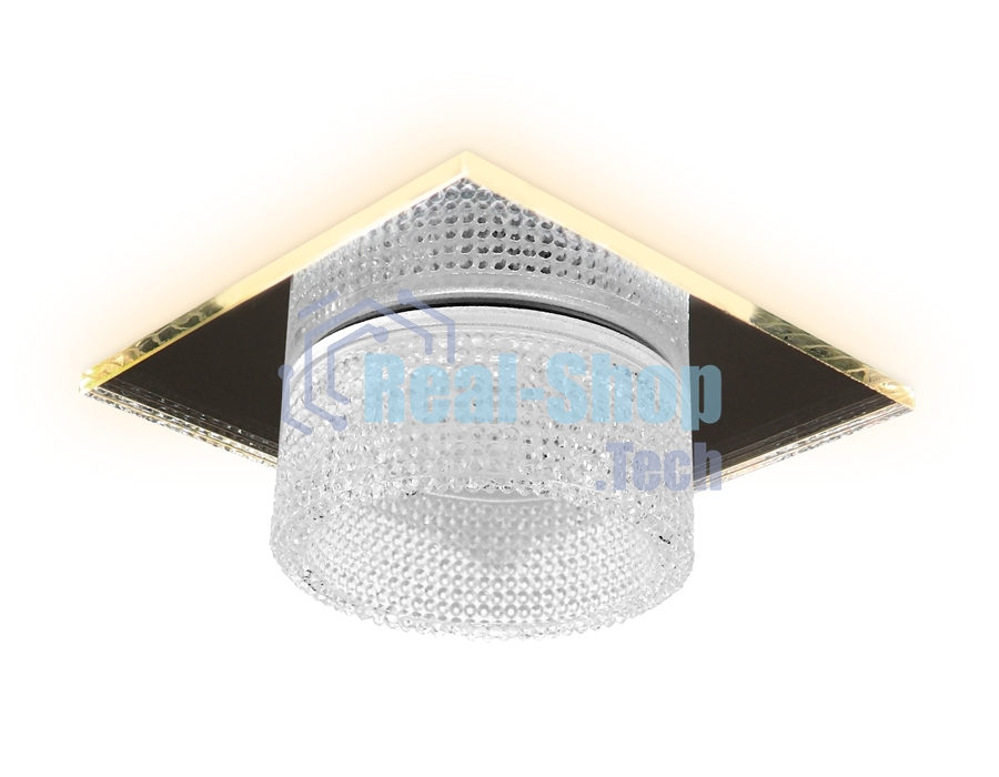 Светильник Ambrella light TN355 CH/CL хром/прозрачный GU5.3+3W (LED WHITE) 95*95*45