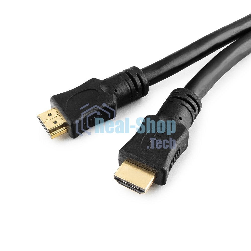 Кабель Cablexpert HDMI CC-HDMI4-20M, 19M/19M, v2.0, медь, позол.разъемы, экран, 20м, черный, пакет