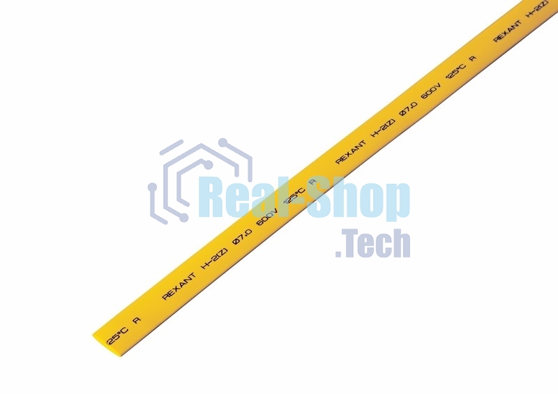 Термоусаживаемая трубка Rexant 8,0/4,0 мм, желтая, упаковка 50 шт. по 1 м