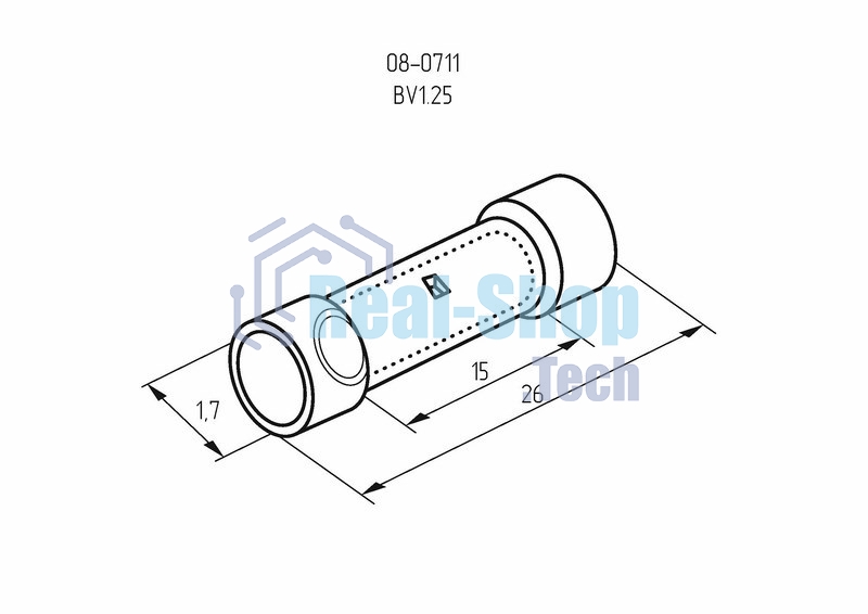 Соединительная гильза изолированная Rexant L-26 мм 0.5-1.5 мм² (ГСИ 1.5/ГСИ 0,5-1,5) красная