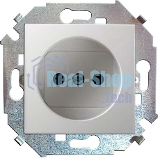 Механизм розетки 1-м СП Simon15 16А IP20 без заземл. бел. Simon 1591431-030