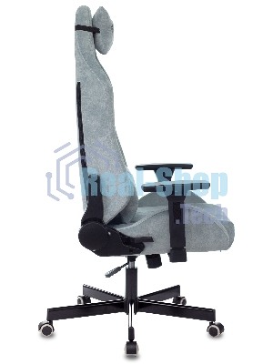 Кресло игровое Бюрократ Knight N1 Fabric серо-голубой Light-28 с подголов. крестовина металл