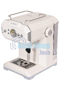 Кофеварка рожковая Hyundai HEM-5300 бежевый/серебристый, исп. кофе - молотый, 1.5 л, 850 Вт, 20 бар