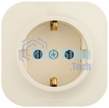 Розетка с заземлением с защитными шторками Legrand 782250 (Слоновая кость)