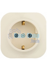 Розетка с заземлением с защитными шторками Legrand 782250 (Слоновая кость)