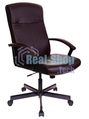 Кресло Бюрократ DOMINUS-BR коричневый/черный, экокожа