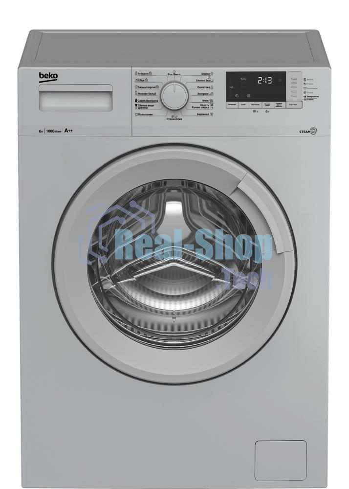 Стиральная машина Beko WSRE6512ZSS серебристый, загрузка фронтальная 6 кг, 1000 об/мин., класс: А