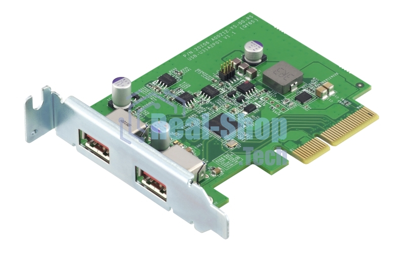 Карта расширения QNAP QXP-10G2U3A USB Dual Port Adapter, 2 x 10Gb/s USB 3.2 Gen 2, PCIe Gen3 x2