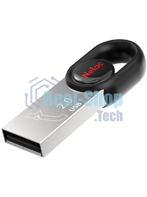Флешка USB Netac UM2 (NT03UM2N-032G-20BK), 32Gb, USB 2.0, R/W 100/40, серебристый/черный