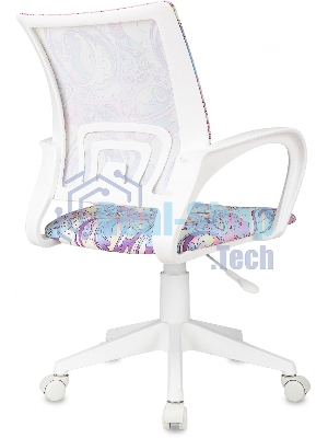 Кресло детское Бюрократ BuroKIDS 1 W мультиколор луна розовая крестов. пластик пластик белый