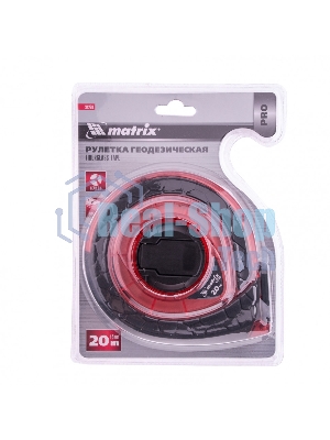 Рулетка геодезическая Matrix 20 м х 15 мм, закр. корп., фибергласс. лента, двуст. шкала, PRO