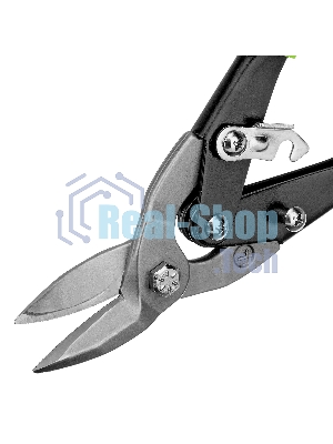 Ножницы по металлу Сибртех, 250 мм, левый рез, сталь С55,двухкомпонентные рукоятки