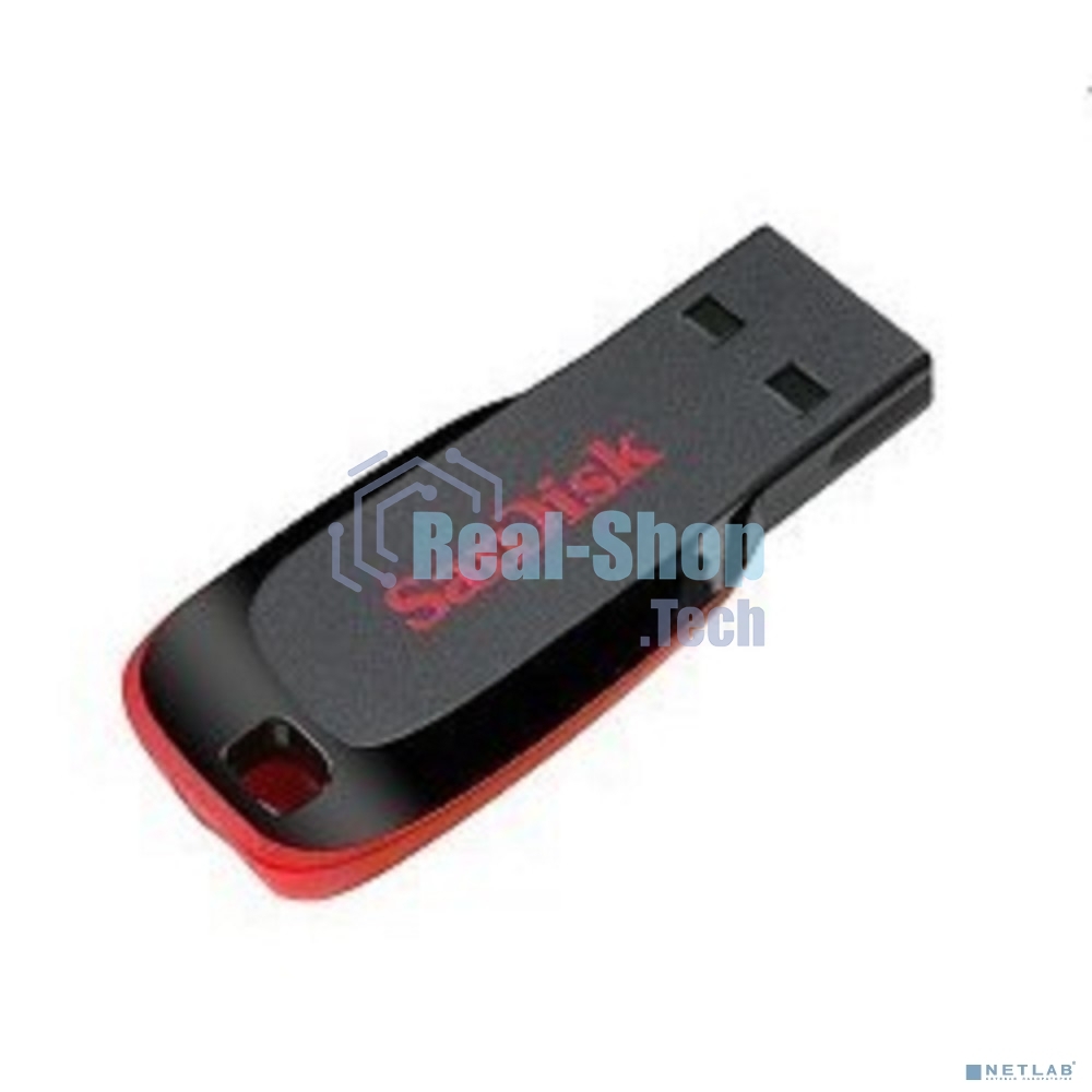 Флешка USB Sandisk CZ50 Cruzer Blade (SDCZ50-016G-B35), 16Gb, USB 2.0, R/W 15/4, черный/красный