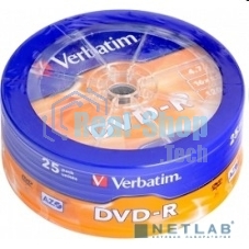 Диск DVD-R Verbatim 4.7Gb 16x Cake Box (25шт) (43730)