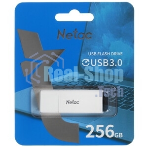 Флешка USB Netac U185 (NT03U185N-256G-32WH), 256Gb, USB 3.2 Gen1, R/W 100/25, белый/серый