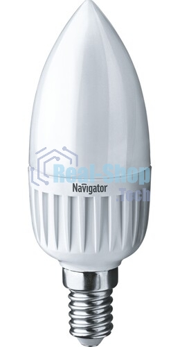 Лампа светодиодная Navigator NLL-P-C37-5-230-4K-E27-FR 5Вт свеча 4000К белый E27 370лм 220-240В