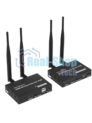 Удлинитель ORIENT VE054, WiFi HDMI KVM Extender (Tx+Rx), HDMI+USB беспроводной удлинитель до 200 м, HDMI 1.3, 1080p@60Hz, HDCP1.2, передача ИК сигнала управления, питание от внешних БП, метал. корпус (31372)