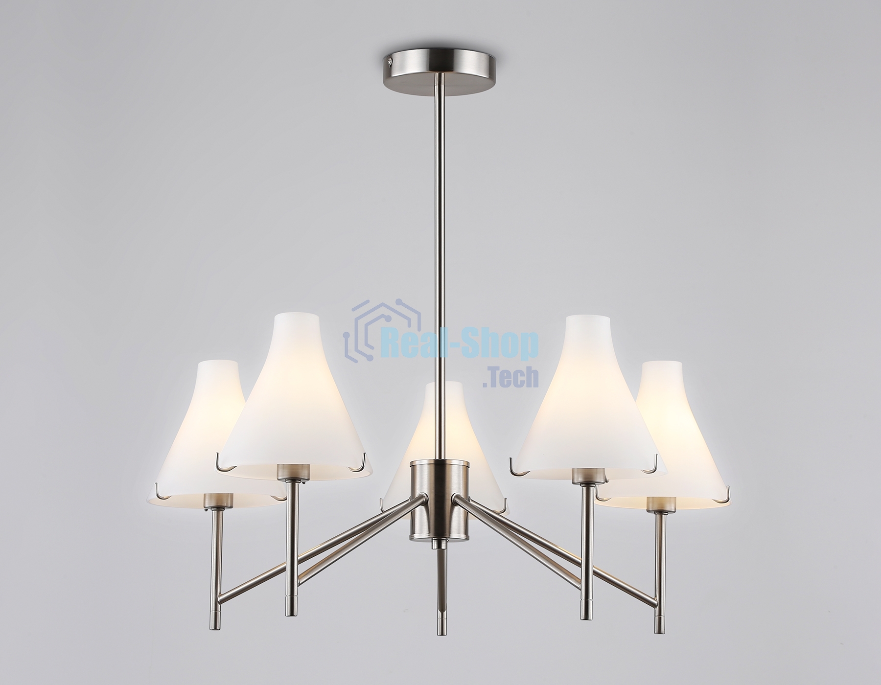 Люстра Ambrella light LH57123/5 SN/FR никель/белый матовый E14/5 max 40W D650*590