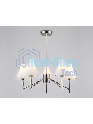 Люстра Ambrella light LH57123/5 SN/FR никель/белый матовый E14/5 max 40W D650*590