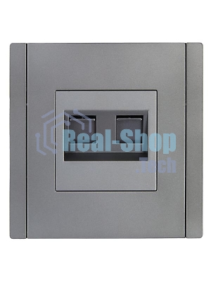 Розетка компьютерная IEK FORTE&PIANO FP534 2-ая RJ45 кат.6 сталь