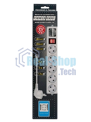 Сетевой фильтр Powercube SPG-B-6-WHITE 1.9 м (5 розеток) белый (коробка)