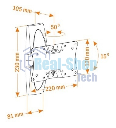 Кронштейн для телевизора Holder LCDS-5062 черный глянец 19