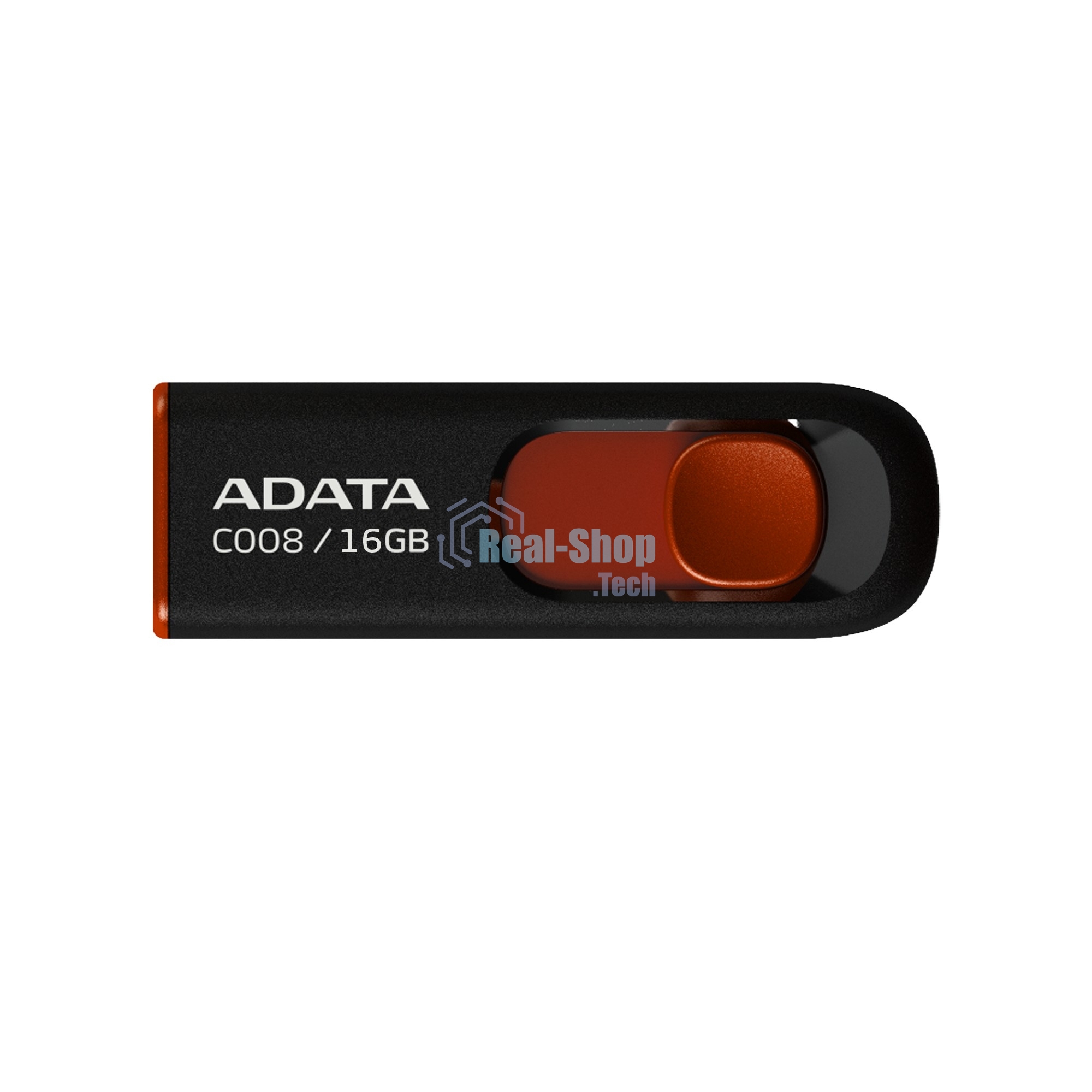 Флешка USB ADATA Classic C008 (AC008-16G-RKD), 16Gb, USB 2.0, R/W 30/6, черный/красный