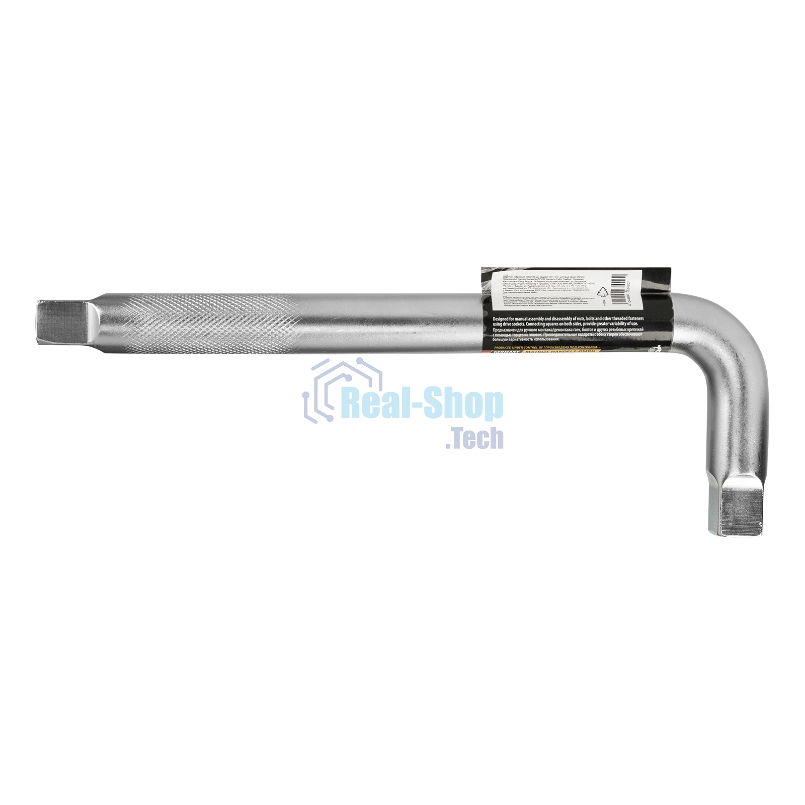 Вороток Г-образный Denzel 300x100 мм, квадрат 3/4