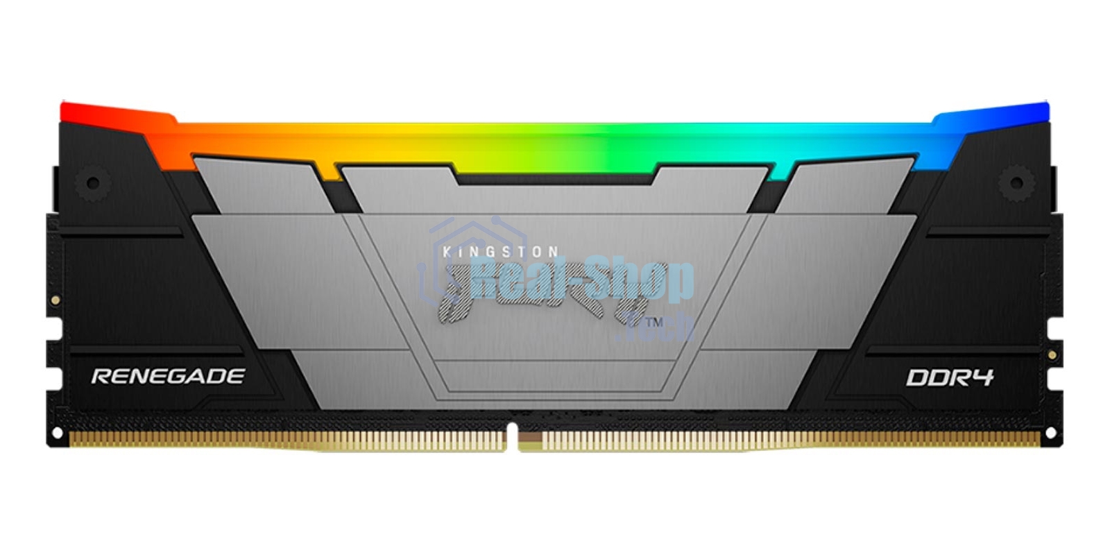 Оперативная память Kingston Fury Renegade, DDR4, 16Gb (2x8Gb), 3200MHz, CL16, DIMM, с радиаторами, RGB, черный