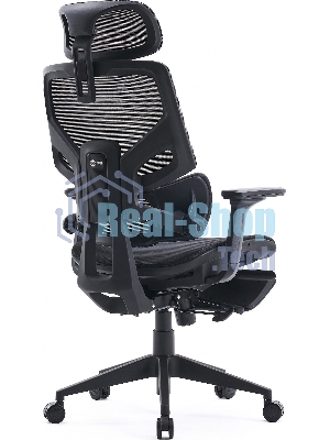 Кресло Cactus CS-CHR-MC01-GYBK серый, сетка, подголовник