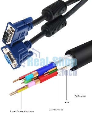 Кабель-удлинитель видео Premier 5-960EXT VGA (m)/VGA (f) 3м. феррит.кольца черный (5-960EXT 3.0)