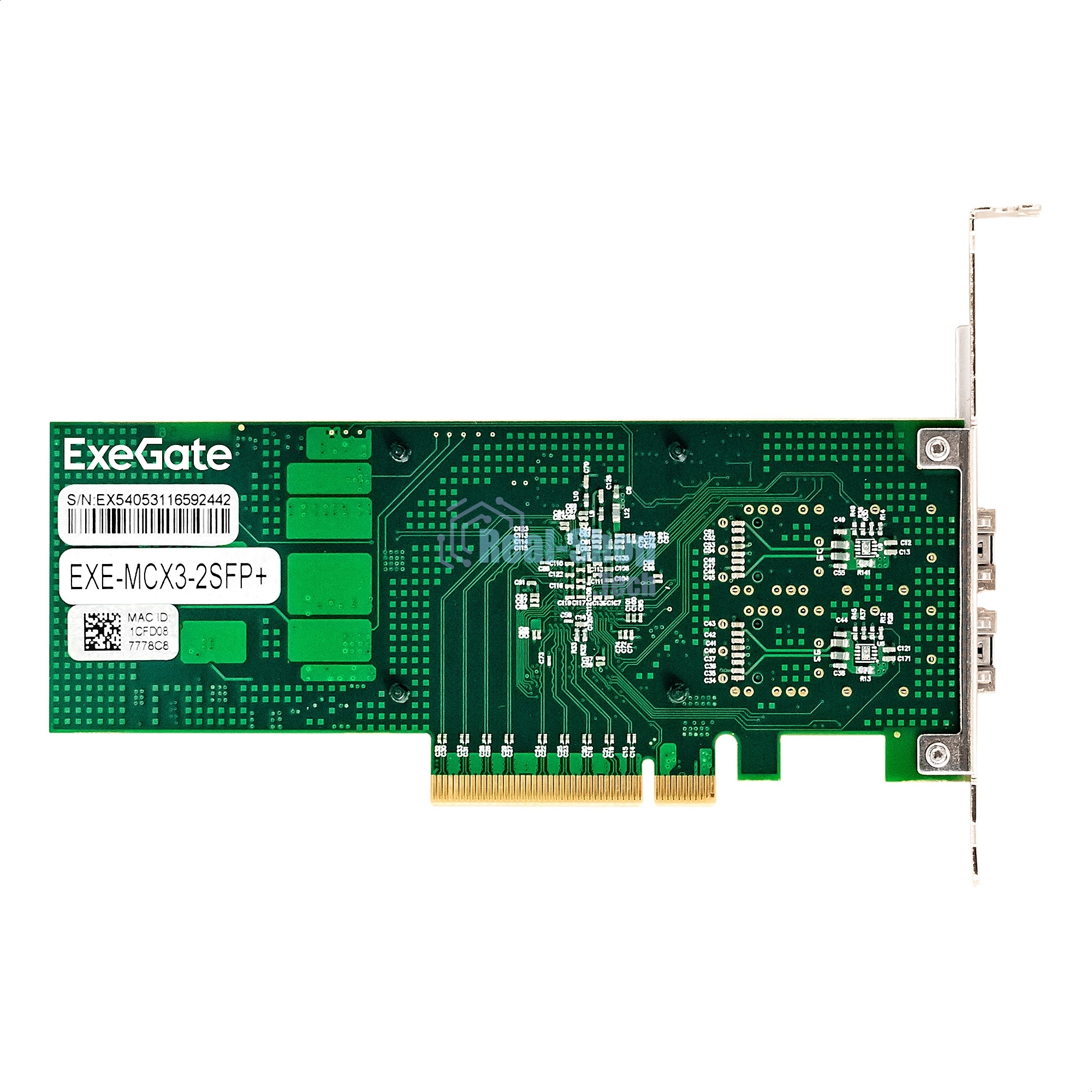 Сетевой адаптер ExeGate EXE-MCX3-2SFP+ (PCI-E x8 v.3, порты 2x SFP+, Dual 10Gb/s, Server NIC Chipset Mellanox ConnectX-3)