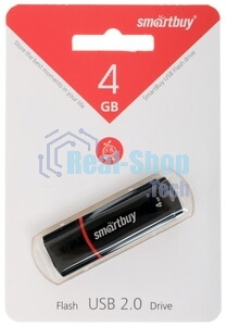 Флешка USB Smartbuy Crown black (SB4GBCRW-K), 4Gb, USB 2.0, R/W 25/15, черный/красный