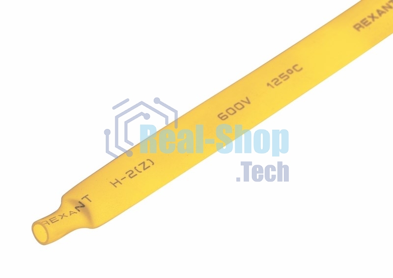 Термоусаживаемая трубка Rexant 8,0/4,0 мм, желтая, упаковка 50 шт. по 1 м