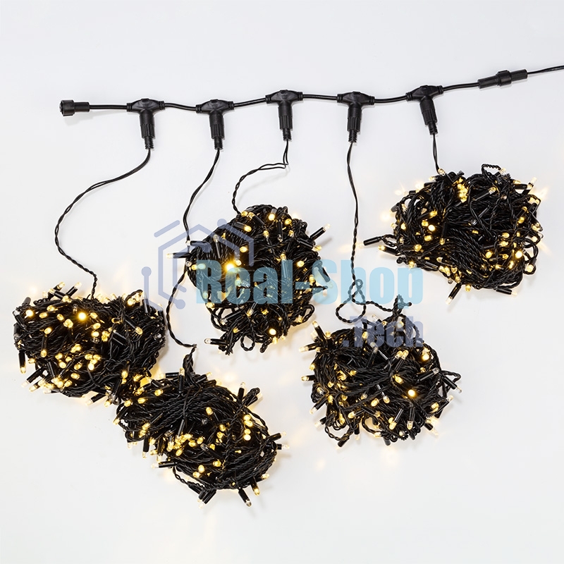 Гирлянда Neon-night LED ClipLight 24V, 5 нитей по 20 метров, цвет диодов теплый белый