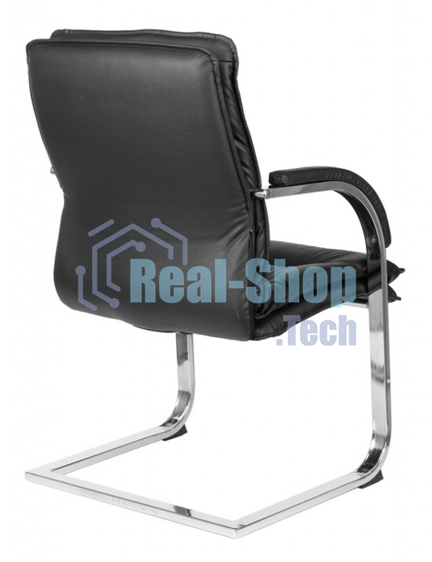 Кресло офисное Бюрократ T-9927SL-LOW-V/BLACK черный, кожа, на полозьях