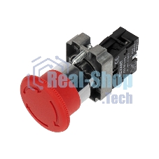 Кнопка Rexant XB2-BS поворотная красная грибок NC