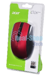 Мышь беспроводная Acer OMR032 черный/красный, 1600 dpi, радиоканал, USB, кнопки - 4